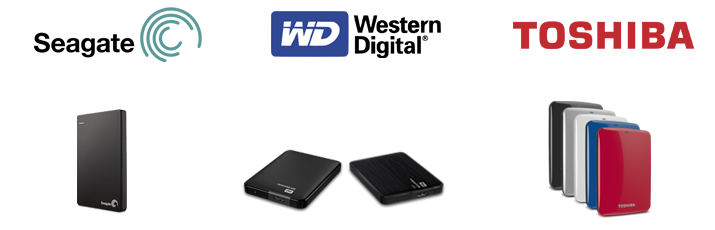 Portable Storage products of seagate,WD,Toshiba Image